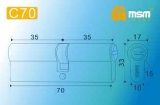 Цилиндровый механизм перфорированный MSM ключ-ключ C70mm