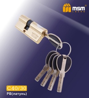 Цилиндровый механизм перфорированный MSM ключ-ключ C40/30mm
