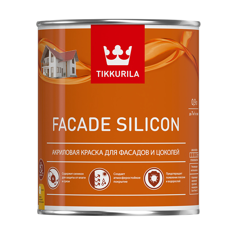 Краска Tikkurila Facade Silicon акриловая для фасадов и цоколей
