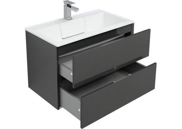 Тумба с раковиной Aquanet "Алвита 80" серый антрацит