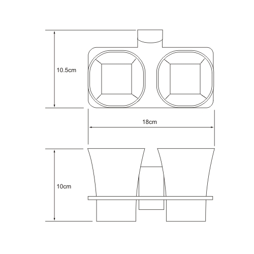 Стакан с держателем двойной WasserKraft Exter K-5228D