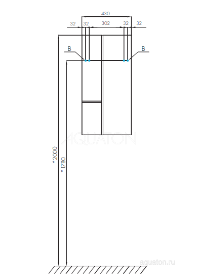Настенный шкаф Aquaton "Мишель" дуб рустикальный/фьорд