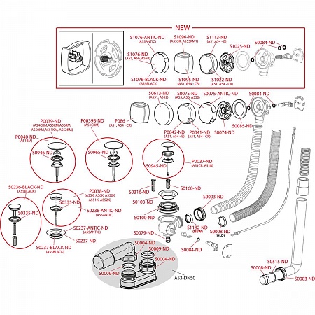 Слив-перелив Alcaplast A55BLACK-80