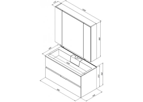 Мебель для ванной Aquanet "Алвита 100" серый антрацит