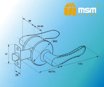 Дверная ручка защелка фалевая MSM Z109-R