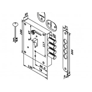 Замок накладной Kerberos 131.11.003/3/0