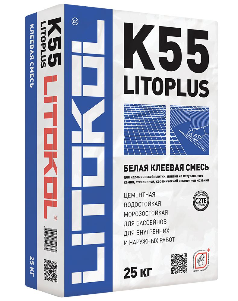Клей Litokol Litoplus K55 для плитки и стеклянной мозаики