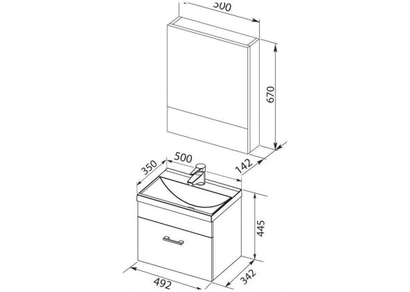 Мебель для ванной Aquanet "Верона 50" белый (1 ящик)