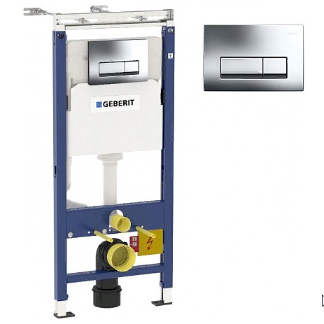 Система инсталляции для унитаза Geberit Duofix Plattenbau 4 в 1 с кнопкой смыва