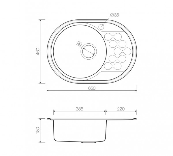 Кухонная мойка Omoikiri Kasumigaura 65