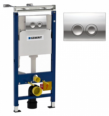 Система инсталляции для унитаза Geberit Duofix Delta Plattenbau 4 в 1 с кнопкой смыва