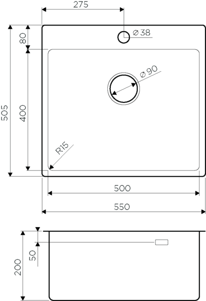 Кухонная мойка Omoikiri Amadare 55