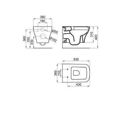 Унитаз подвесной безободковый Noken Forma N350798848
