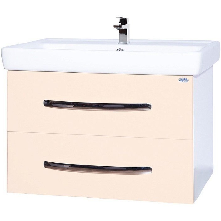 Тумба с раковиной Bellezza "Рокко 80" бежевая (2 ящика)