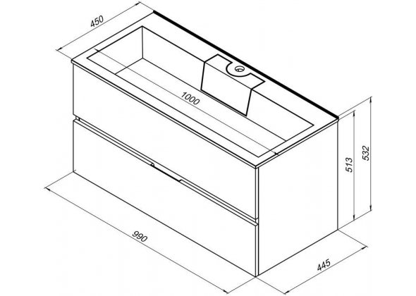Тумба с раковиной Aquanet "Алвита 100" белая