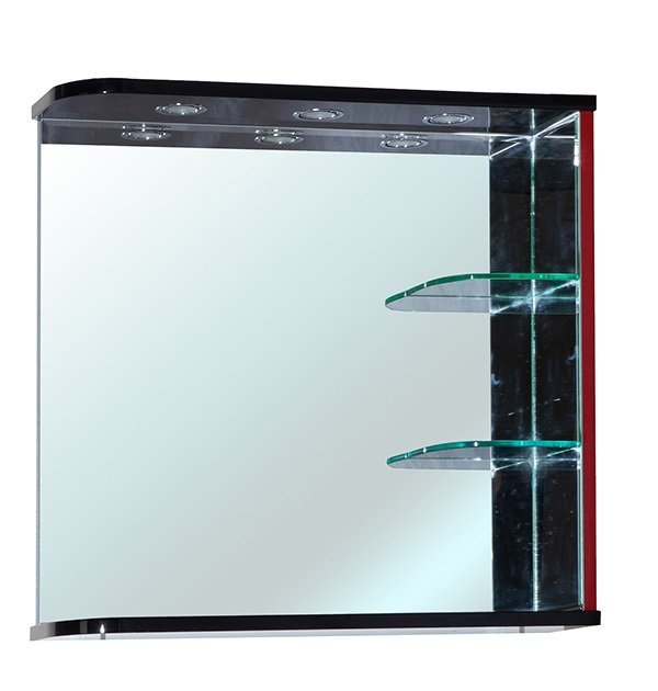 Зеркало Bellezza "Рио 70" R/L черное/красное
