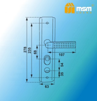Ручка для китайских стальных дверей MSM KT3-A SN матовый никель