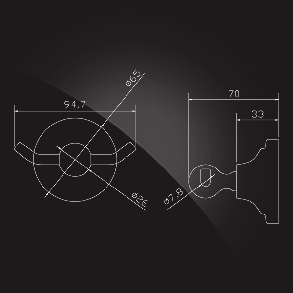 Крючок двойной Elghansa Carrington CRG-120
