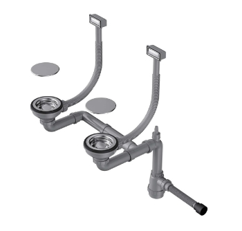 Арматура для двухчашевых моек с прямоугольными переливами WK-2C-IN