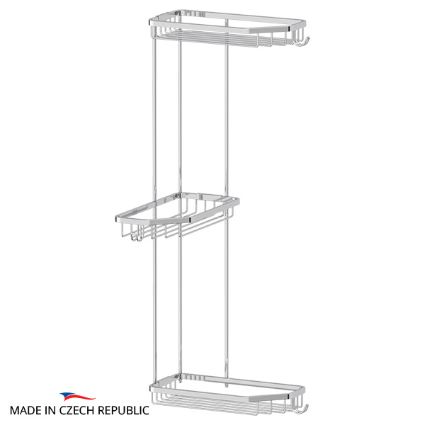 Полка-решетка с крючками 3-х ярусная угловая FBS Ryna RYN 014