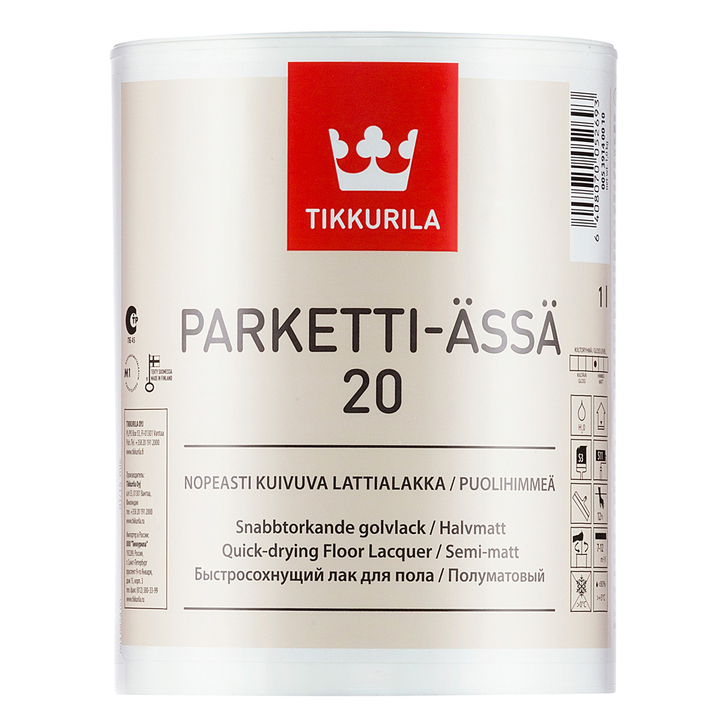 Лак Tikkurila Parketti Assa 20 для пола полуматовый
