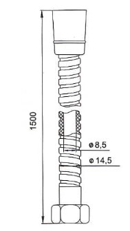 Шланг для душа 1500 мм IDDIS A50211 1.5