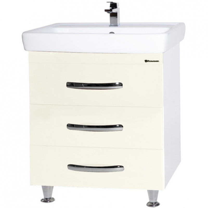 Тумба с раковиной напольная Bellezza "Рокко 80" белая (3 ящика)