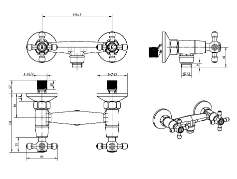 Смеситель для душа Boheme Crystal 314-CRST