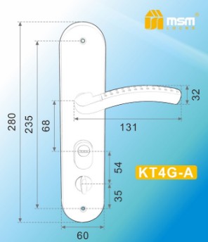 Ручка для китайских стальных дверей MSM KT4G-AL BK черный