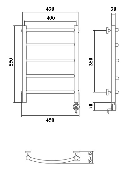 Полотенцесушитель водяной PRIOFORM Галант-11 60x40 хром