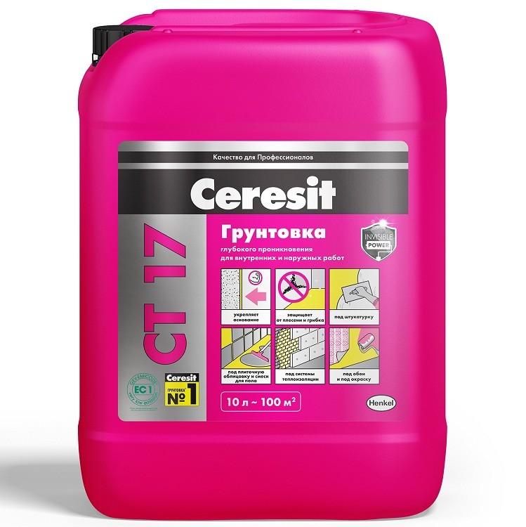 Грунт для внутренних и наружных работ глубокого проникновения морозостойкая Ceresit СТ 17 Pro