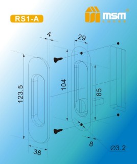 Ручка для раздвижных дверей под фиксатор MSM RS1-A