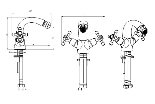 Смеситель для биде Boheme SATINE 316-ST