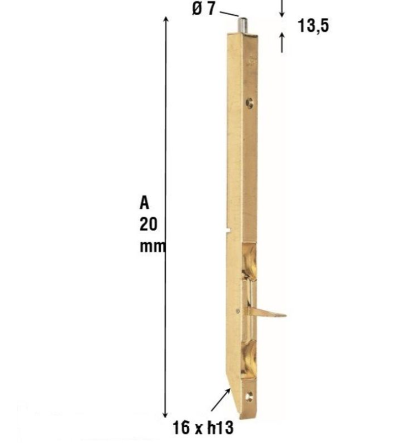 Ригель дверной врезной ALDEGHI 200мм 202AO020