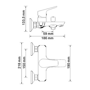 Смеситель для ванны с душем WasserKraft Lippe 4501