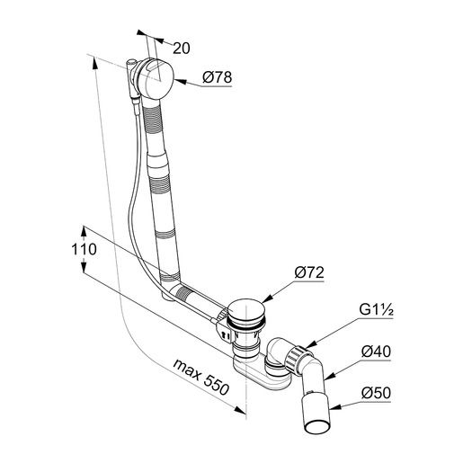 Слив-перелив Kludi G 1 1/2 2140605-00