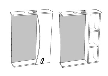 Зеркало-шкаф COROZO "Наина 60/С" R белый