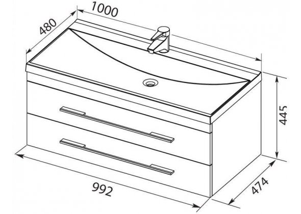 Тумба с раковиной Aquanet "Верона 100" белая