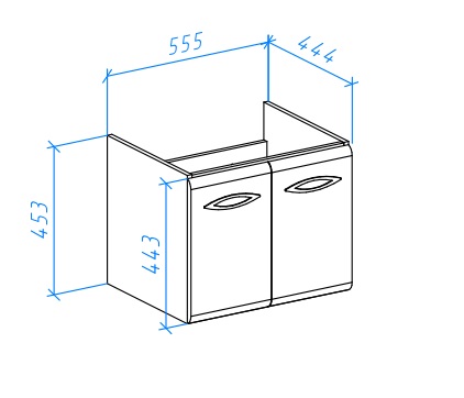 Тумба с раковиной подвесная Bellezza "Джела 60" белая