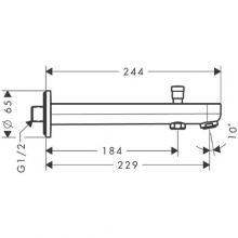 Настенный излив для ванны Hansgrohe Metris S 31416000