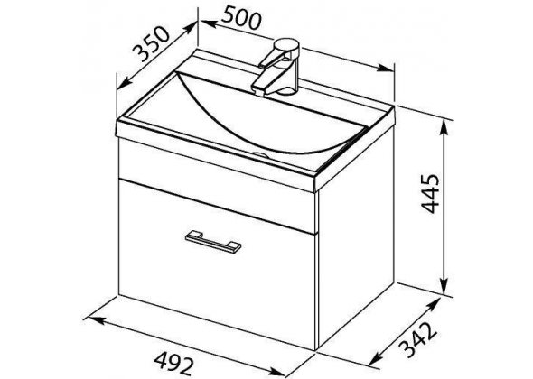 Тумба с раковиной Aquanet "Нота 50" белая