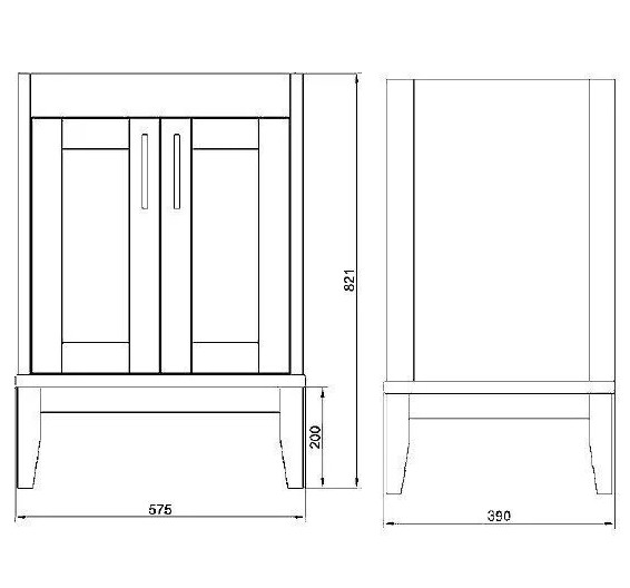 Тумба с раковиной ValenHouse Эйвори-60 ясень/белая
