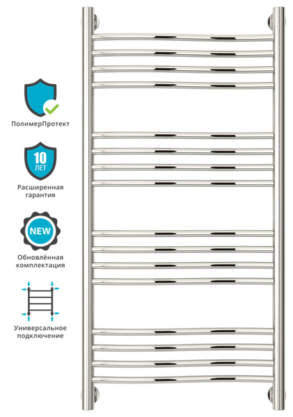 Полотенцесушитель СУНЕРЖА Флюид+ 1000х500