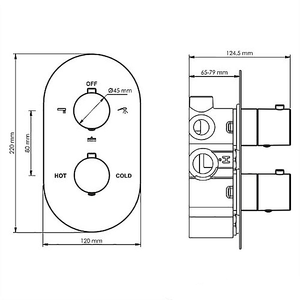 Смеситель скрытого монтажа для ванны и душа термостатический WasserKraft Elbe 7444