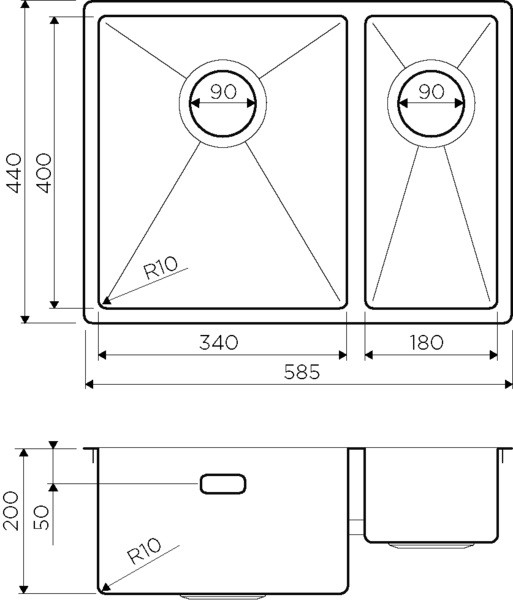 Кухонная мойка Omoikiri Taki 58-2-U/IF-L