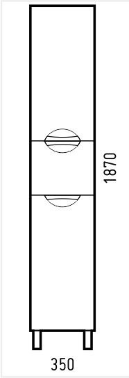 Шкаф-пенал напольный COROZO "Алиот 35" белый