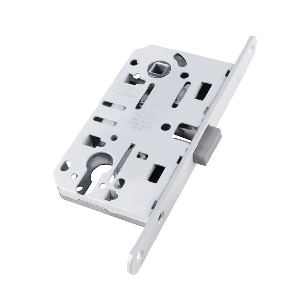 Замок межкомнатный AGB под цилиндр MEDIANA POLARIS с отв. планкой (белый) B06103.50.FM.567