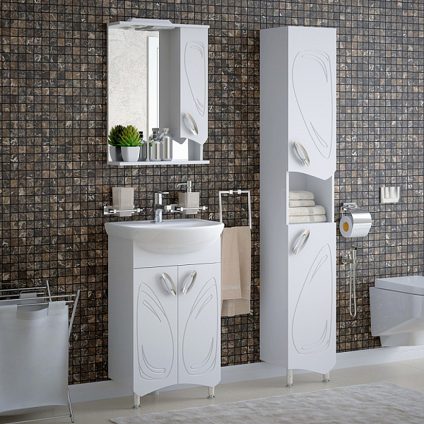 Зеркало-шкаф COROZO "Лидер 50/С" R белый угловое