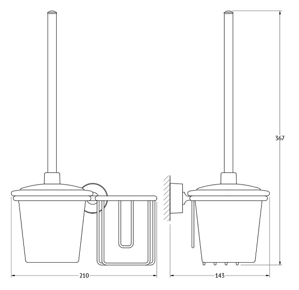 Держатель освежителя воздуха с туалетным ершиком с крышкой FBS Nostalgy NOS 059