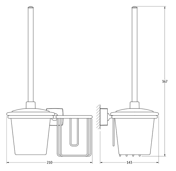 Держатель освежителя воздуха с туалетным ершиком с крышкой FBS Esperado ESP 059